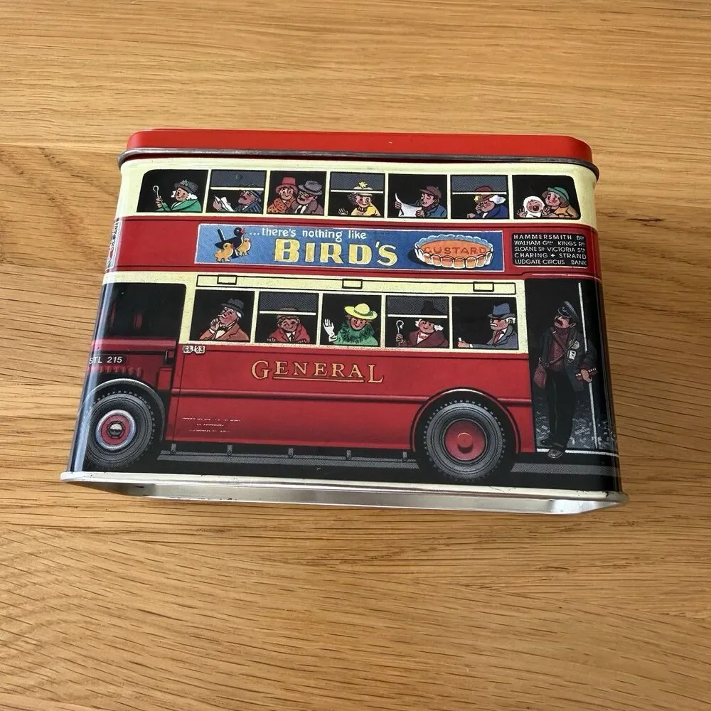Vintage Collectors Tin Double-decker Bus London England British Empty With Lid